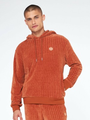 Sergio Tacchini Chenille Hoodie Velour Trainingsanzug Herren Braun Braun | OKBZ52679