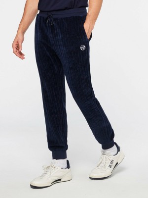 Sergio Tacchini Chenille Pant Velour Trainingsanzug Herren Blau | IXZC56317