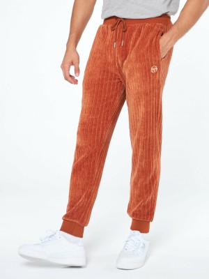 Sergio Tacchini Chenille Pant Velour Trainingsanzug Herren Braun Braun | QMXK26895