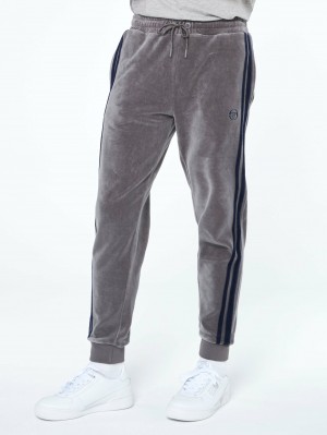 Sergio Tacchini Damarindo Velour Jogginghose Velour Trainingsanzug Herren Grau | OWUY13790