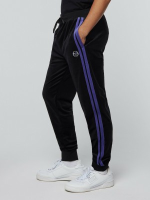 Sergio Tacchini Damarindo Velour Jogginghose Velour Trainingsanzug Herren Schwarz | YNKA59064