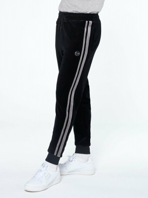Sergio Tacchini Damarindo Velour Jogginghose Velour Trainingsanzug Herren Schwarz | ZUAV12659