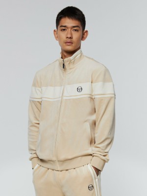 Sergio Tacchini Damarindo Velour Trainingsjacke Trainingsanzug Herren Schwarz | FYQC38791