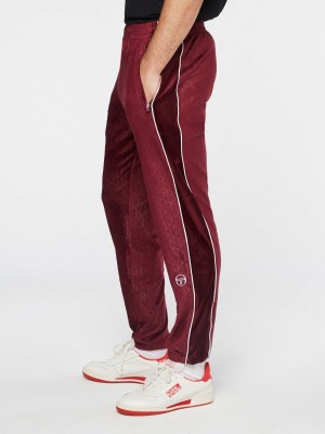 Sergio Tacchini Debossed Velour Jogginghose Velour Trainingsanzug Herren Lila Bordeaux | NZTY96742
