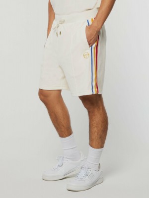 Sergio Tacchini Goran Velour Track Archivio Kurze Hose Herren Weiß | KVCW48367