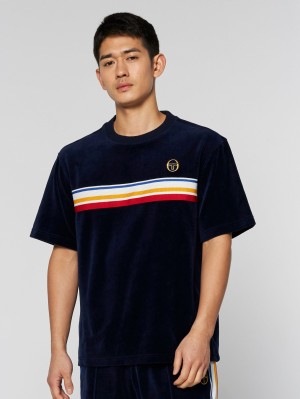 Sergio Tacchini Ivanes T Velour Trainingsanzug Herren Blau | ZAOC28304
