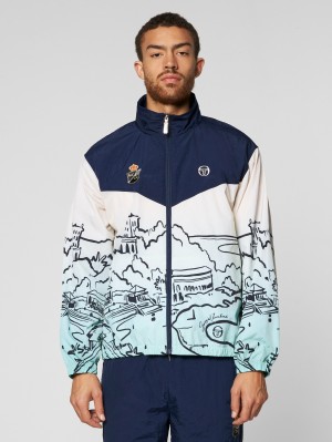 Sergio Tacchini Monte Carlo Trainingsjacke Jacke Herren Blau | IQHY24708