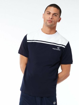 Sergio Tacchini New Young Line T-shirts Herren Blau Weiß | KBLU06249