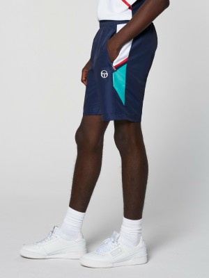 Sergio Tacchini Scaleno Kurze Hose Herren Navy Pfauengrün | GWUY32548