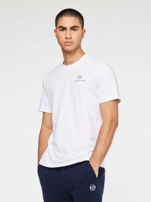 Sergio Tacchini Serif Logo T-shirts Herren Weiß | EHNM52107