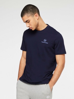 Sergio Tacchini Serif Logo T-shirts Herren Blau | EPMV29178