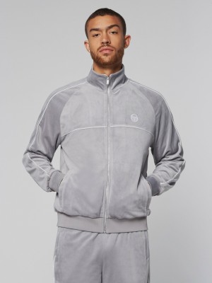 Sergio Tacchini Sovana Velour Trainingsjacke Velour Trainingsanzug Herren Schwarz | RVAY08395
