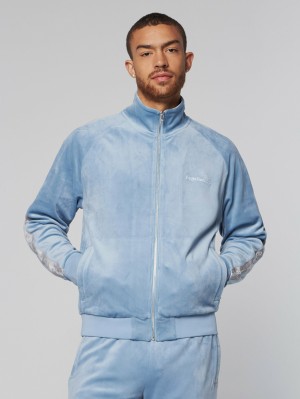 Sergio Tacchini Tipo Velour Trainingsjacke Velour Trainingsanzug Herren Blau | TUAS48136